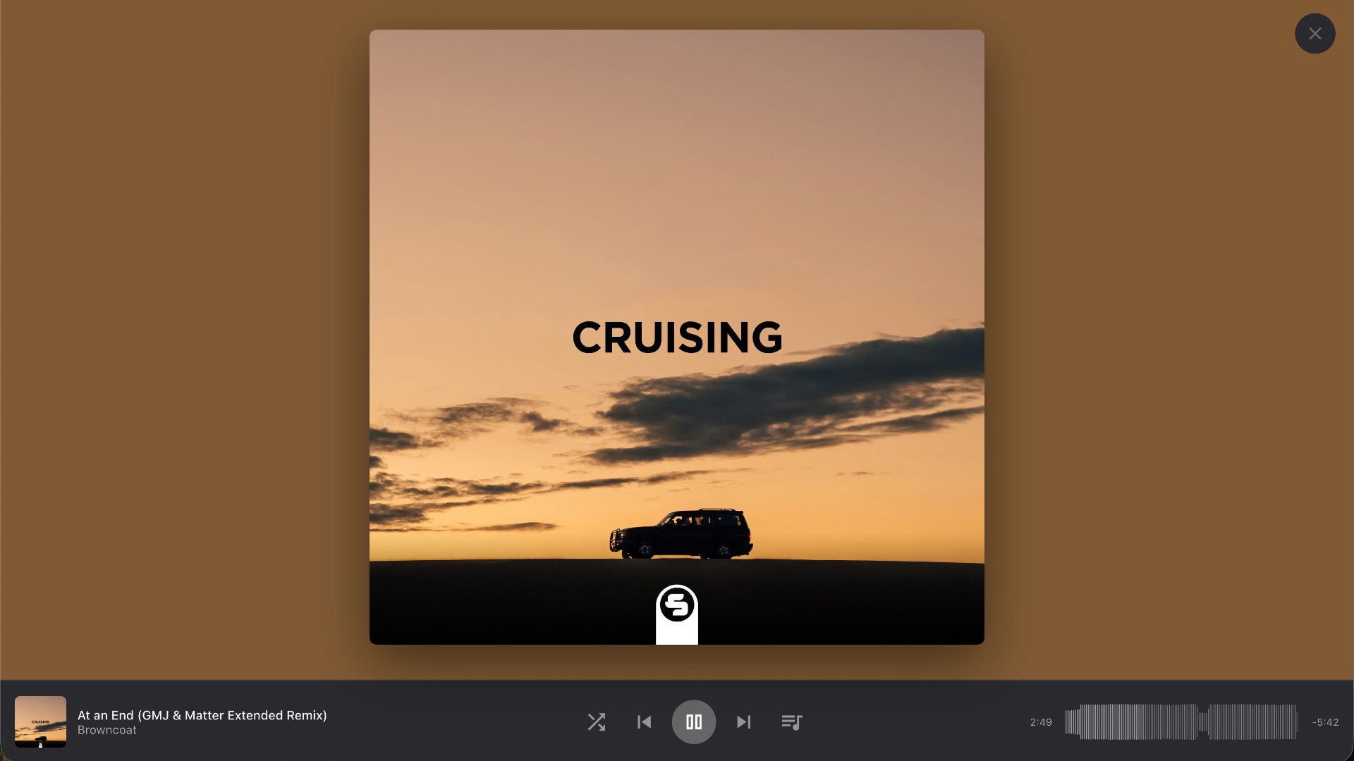 Music Player desktop interface showing the user's library
